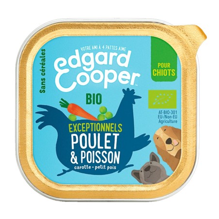 Terrine Edgard Cooper Chiot Poulet & Poisson EDGARD COOPER  Paté pour chien