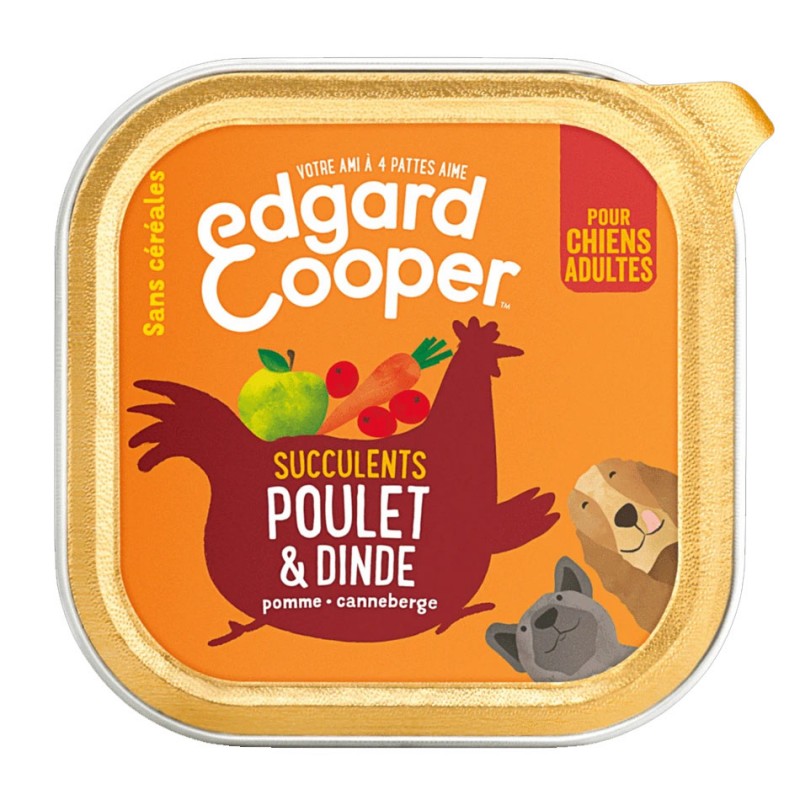 Terrine Edgard Cooper Poulet & Dinde EDGARD COOPER  Paté pour chien