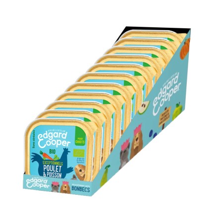 Terrine Edgard Cooper Chiot Poulet & Poisson EDGARD COOPER  Paté pour chien