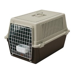 Ferplast Caisse de Transport Chat, Cage de Transport pour Chiens Petits  Moyens et Chats jusqu'à 15 Kg, Toit Ouvrable, avec Coussin et Gamelle,  Fentes