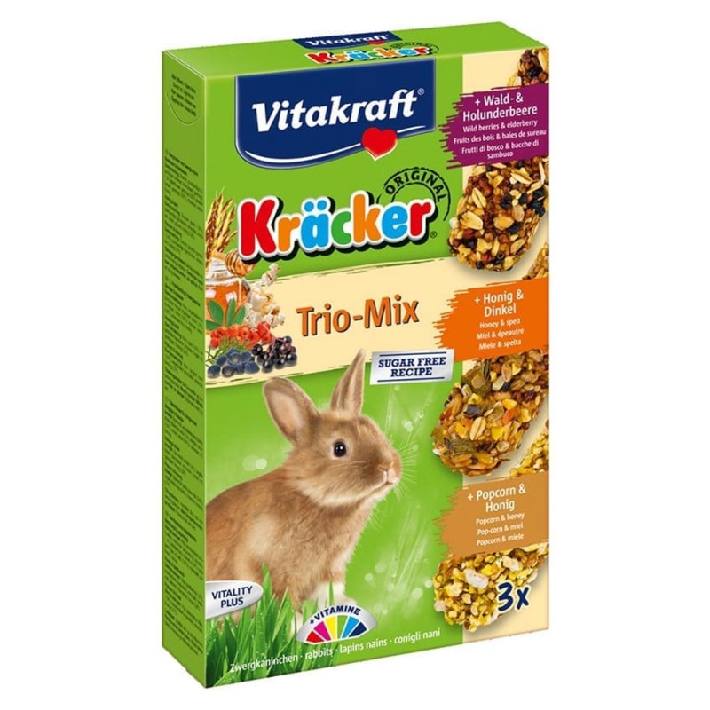 Kräcker Lapins Nains Trio-Mix Vitakraft VITAKRAFT VITOBEL 4008239253385 Friandise & Complément