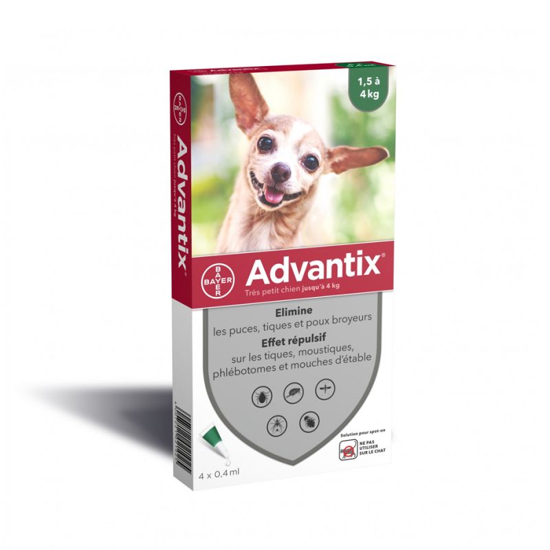 Antiparasitaire Advantix 1.5-4kg  ADVANTIX  Pipettes