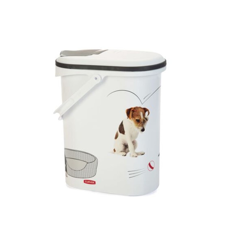 CURVER Conteneur a croquettes empilable 10kg - Blanc - Pour chien