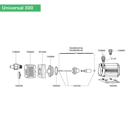 Turbine + axe (7644990) Eheim Universal 300 EHEIM 4011708761946 Rotor