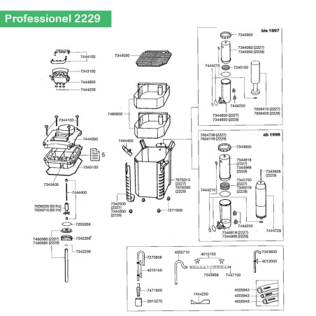 Lot complet de verrouillage (7444250) Eheim Professionel EHEIM 4011708742921 Petit matériel