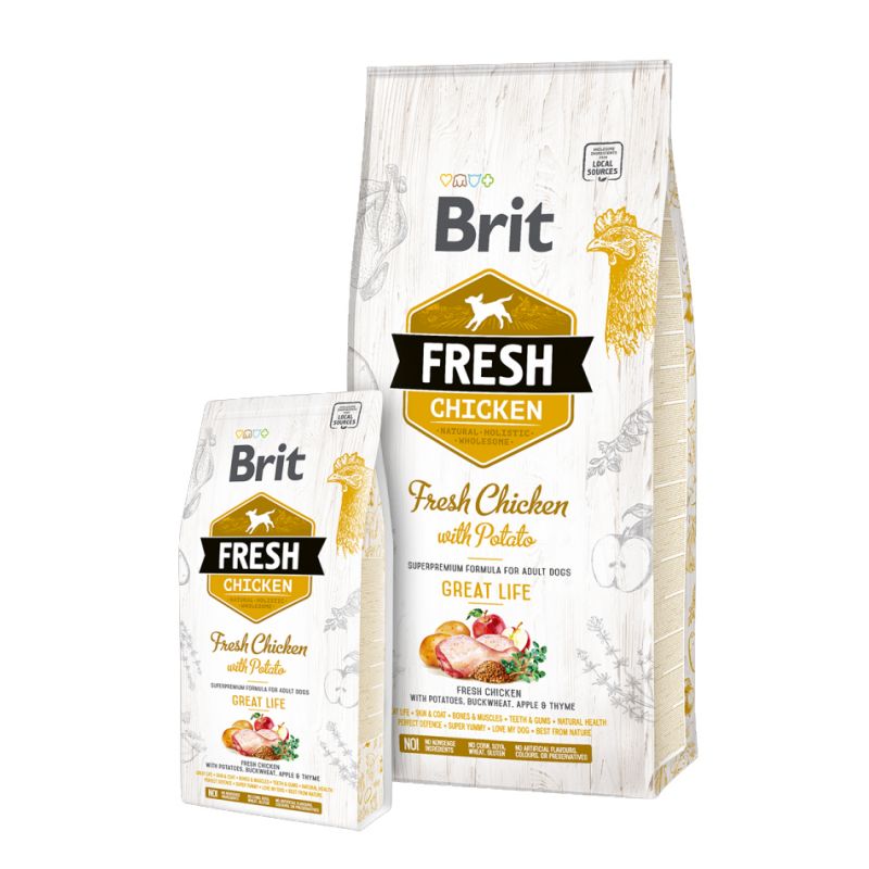 Croquettes Brit Fresh poulet/pommes de terre BRIT  Croquettes Brit Fresh