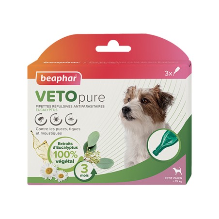 Pipettes répulsives antiparasitaires Chien Vetopure - Beaphar BEAPHAR  Pipettes