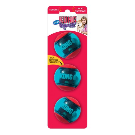 Kong Balles x3 SQUEEZZ® ACTION -  0035585463053 Jouets Kong
