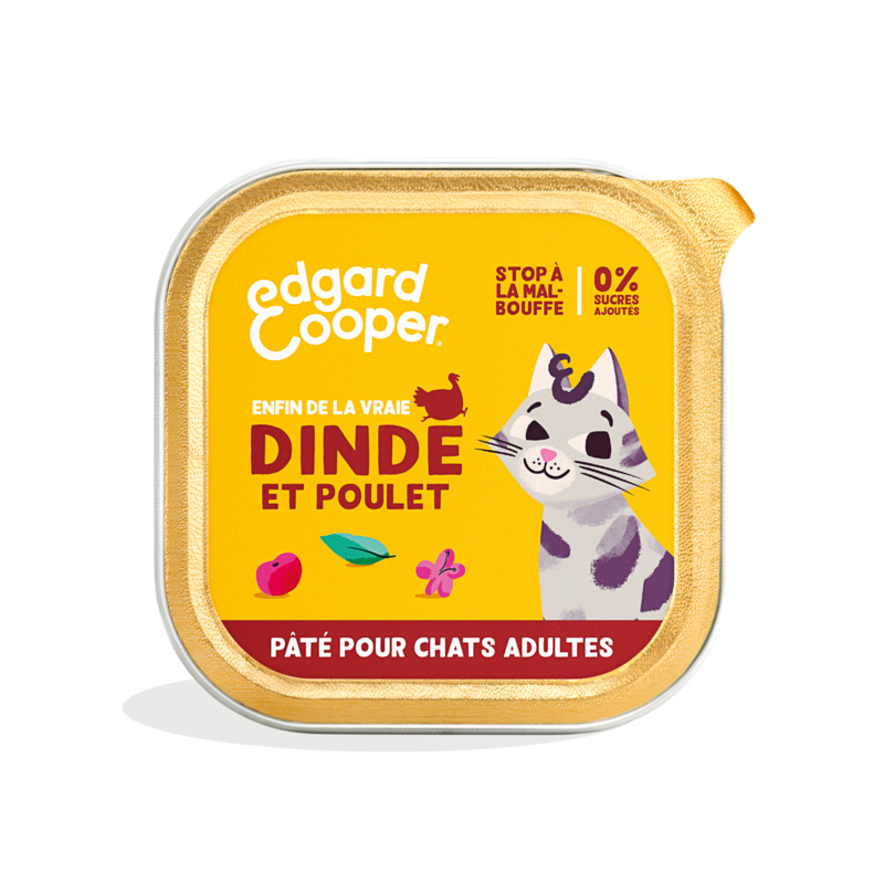 Boite Edgar Cooper - Dinde & poulet EDGARD COOPER 5407009641220 Boîtes, pochons alimentation humide pour chats