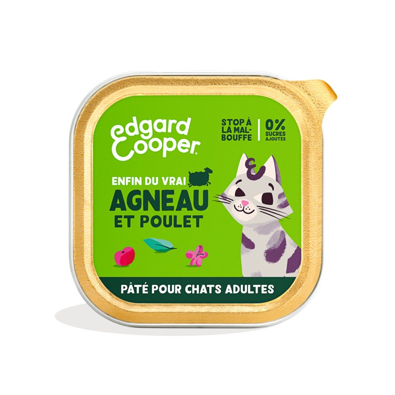 Boite Edgar Cooper - Agneau & Poulet EDGARD COOPER 5407009641237 Boîtes, pochons alimentation humide pour chats