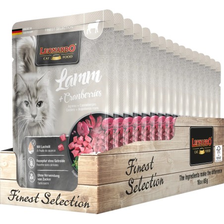 Terrine pour Chat Leonardo Agneau & Canneberges LEONARDO  Terrines Leonardo