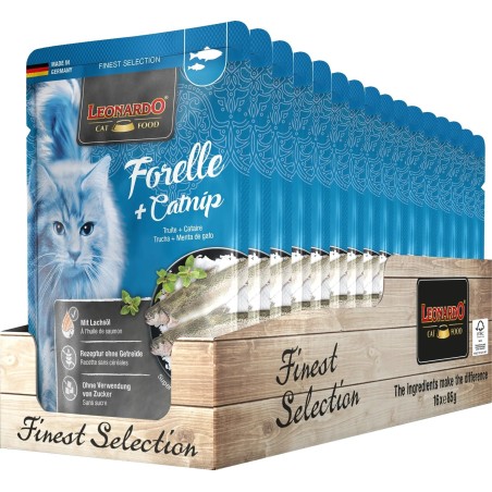 Terrine pour Chat Leonardo Truite & Catnip LEONARDO  Terrines Leonardo