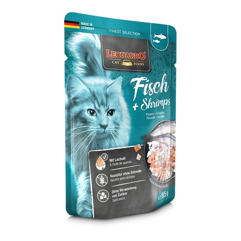 Terrine pour Chat Leonardo Poisson & Crevettes LEONARDO  Terrines Leonardo