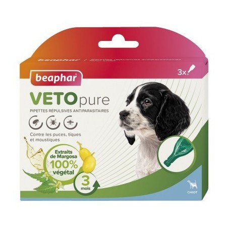 Pipettes répulsives antiparasitaires chiot VetoPure - Beaphar BEAPHAR 8711231156115 Pipettes
