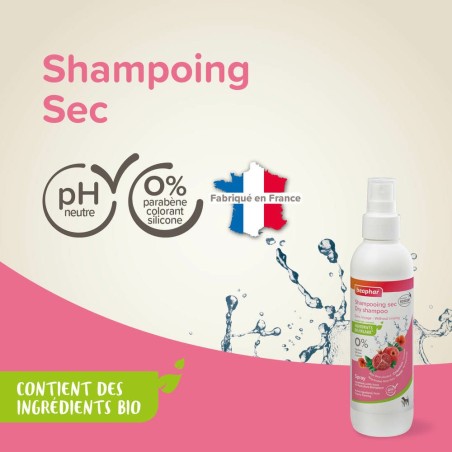 Spray Shampooing sec à base d'Aloe Vera réactivé, de Coquelicot Bio et