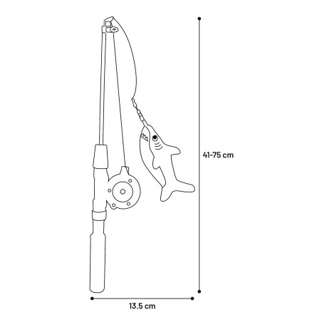 canne à pêche extensible avec jouet requin - Jouet Flamingo