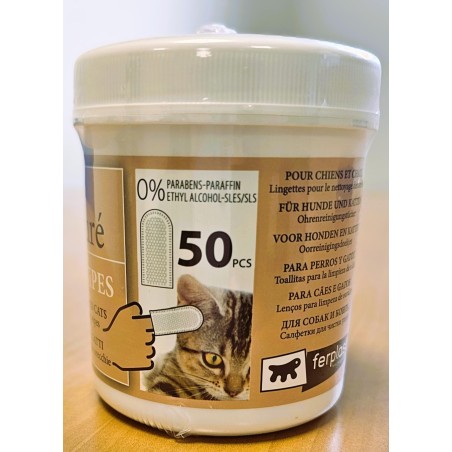 Doigtiers/Lingettes pour oreilles "Naturé Ear Wipes"- Ferplast