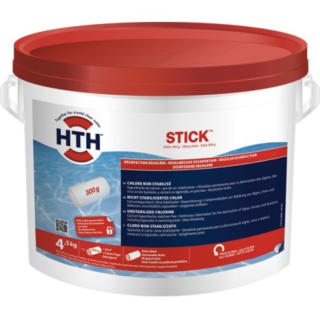 hth®  STICK™ - Chlore non stabilisé    Maintient le taux de chlore