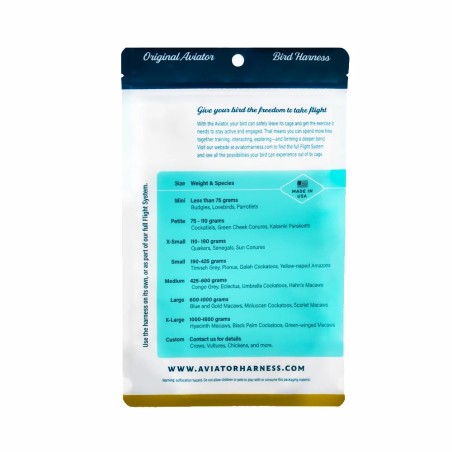 Harnais AVIATOR pour perroquets et Grandes Perruches