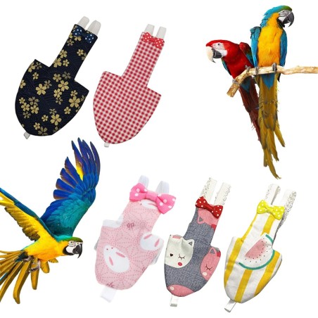 Couche-culottes lavables réutilisables pour perroquet, perruche, mini