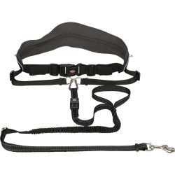 Ceinture ventrale canicross + laisse Trixie noir / gris
