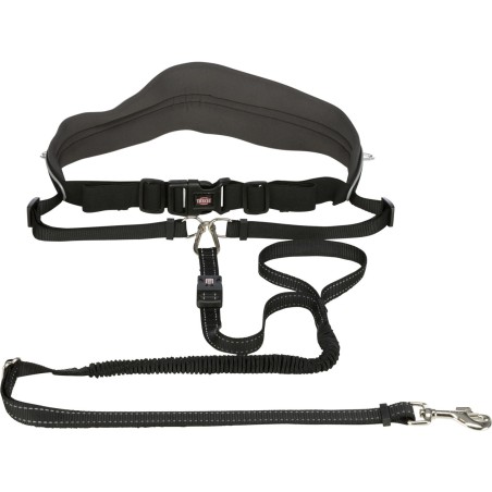 Ceinture ventrale canicross + laisse Trixie noir / gris