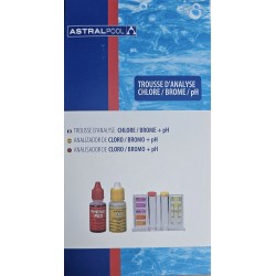 Trousse d'analyse Chlore/ Brome et pH avec réactifs liquide pour pisci