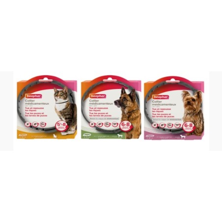 Collier médicamenteux pour chat Beaphar : Collier antiparasitaire élim