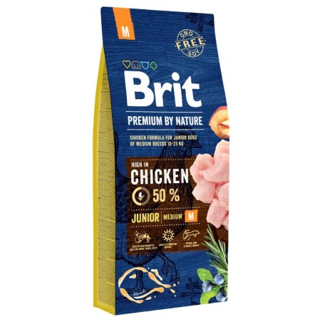 Brit Premium by Nature Aliment complet au poulet pour chiens Junior (1