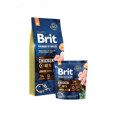 Brit Premium by Nature Aliment complet au poulet pour chiens Junior (1