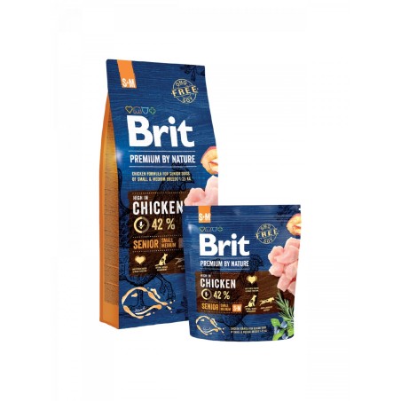 Croquettes Chien Brit Premium By Nature – senior S-M   Aliment complet