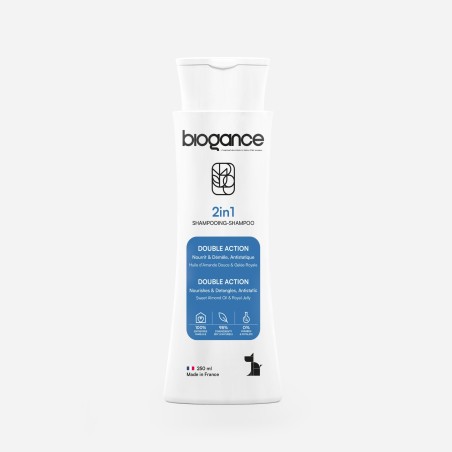 Shampoing universel 2 en 1 pour chien à base d’huile d’amande douce et