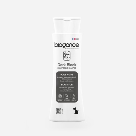 Shampooing spécial poils noir & foncé « Dark Black » pour chien - Biog