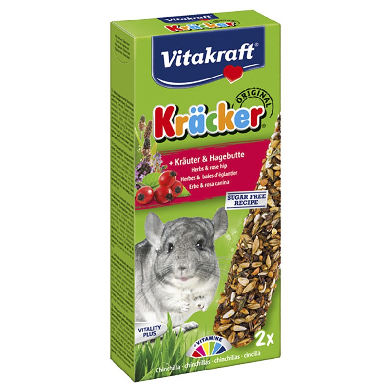 Kräcker Chinchillas Aux Herbes et Baies d'églantier Vitakraft VITAKRAFT VITOBEL 4008239253491 Friandises