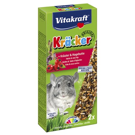 Kräcker Chinchillas Aux Herbes et Baies d'églantier Vitakraft VITAKRAFT VITOBEL 4008239253491 Friandises