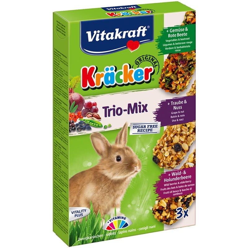 Kräcker Trio-Mix Lapins nains Vitakraft VITAKRAFT VITOBEL 4008239252272 Friandise & Complément