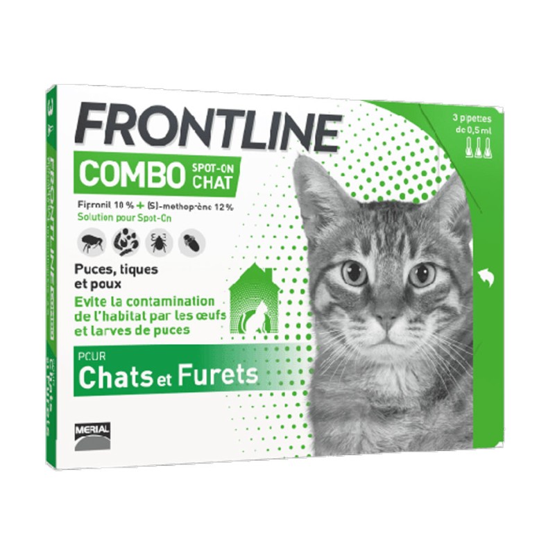 FRONTLINE Spray - Anti-puces et anti-tiques pour chien et chat - 500ml :  : Animalerie